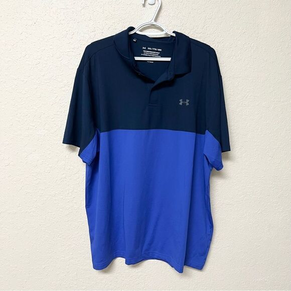 Under Armour Mens Polo Shirt Loose Performance Polo Casual Golf Blue Size 2XL - Picture 1 of 5